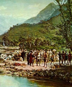 Martim Afonso au port de Piacaguera (détail) - Benedito Calixto